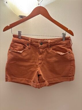 High Rise Midi Universal Thread Burnt Orange shorts